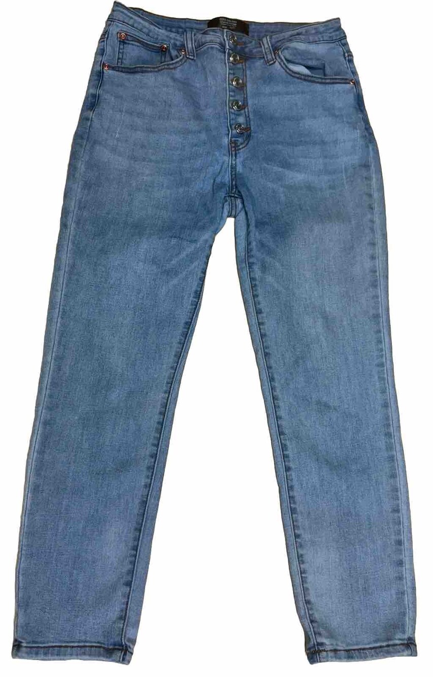 Monkey Ride Original Vintage Women Size 13 Light Blue Denim Button Fly Jeans